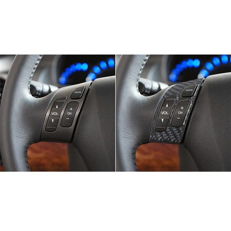 For Honda Accord Sedan 2003 2004 2005 2006 2007 Carbon Fiber Steering Wheel Button Stickers Car Interior Decorative Accessories