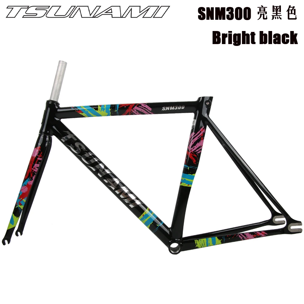 TSUNAMI SNM300 Fixed Gear Ultralight Bicycle Frame Kit 52 cm 54 cm Aluminum Alloy Racing Track Bicycle Frame Front Fork