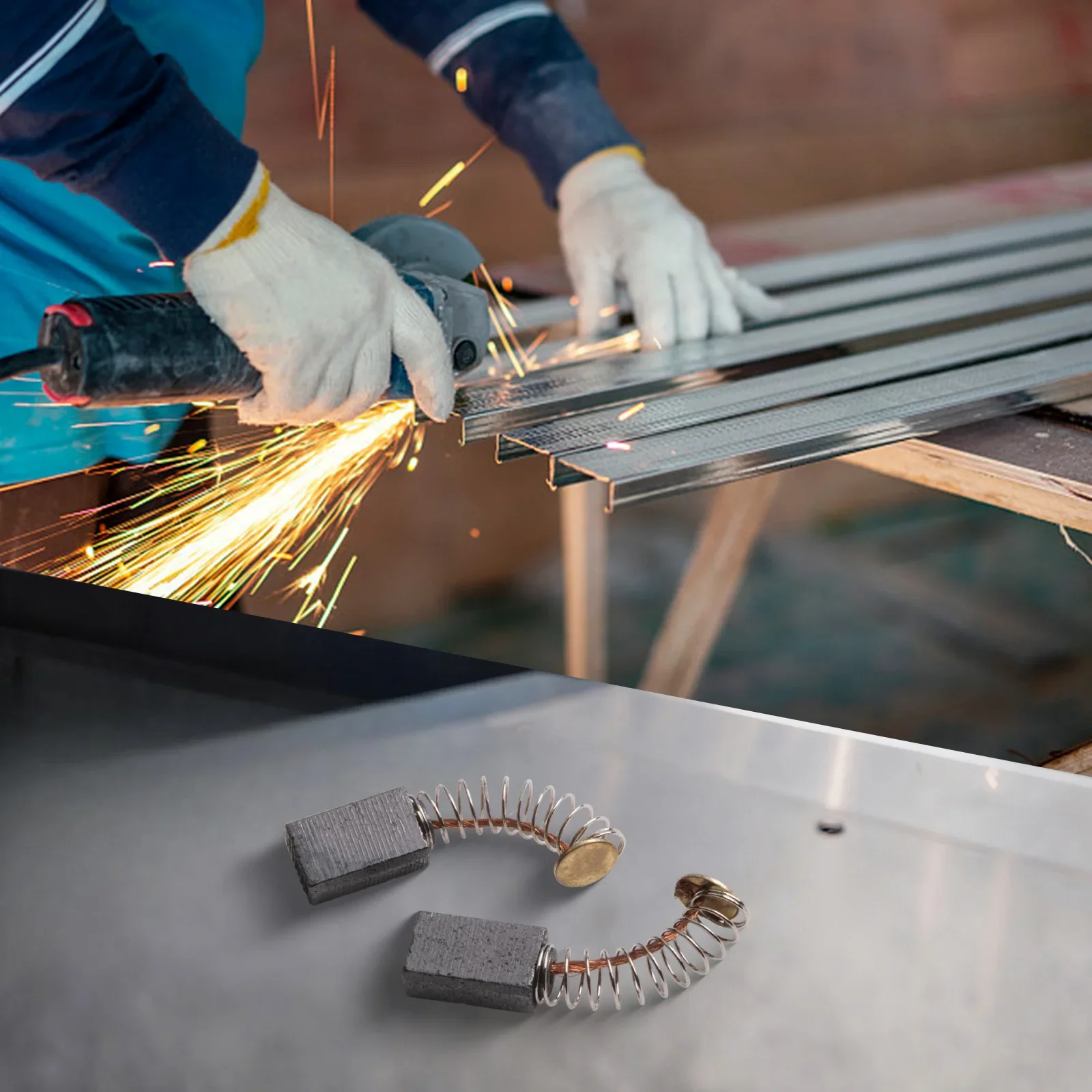 Molle per spazzole Spazzole in carbone Set di spazzole Sostituzione dell'anello di contatto con resistenza meccanica Resistente all'usura Scintilla per pendolarismo