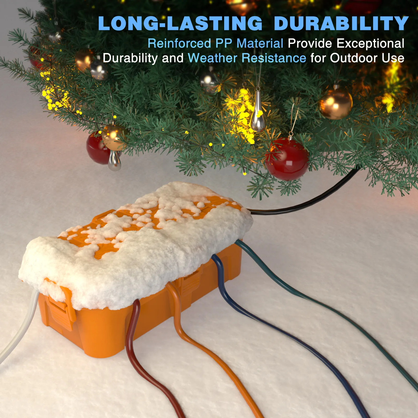 IP54 غطاء كهربائي مقاوم للماء لجميع القديسين/عيد الميلاد الديكور صندوق كابل خارجي لكابلات الطاقة/القابس/الأضواء/مؤقت الحديقة