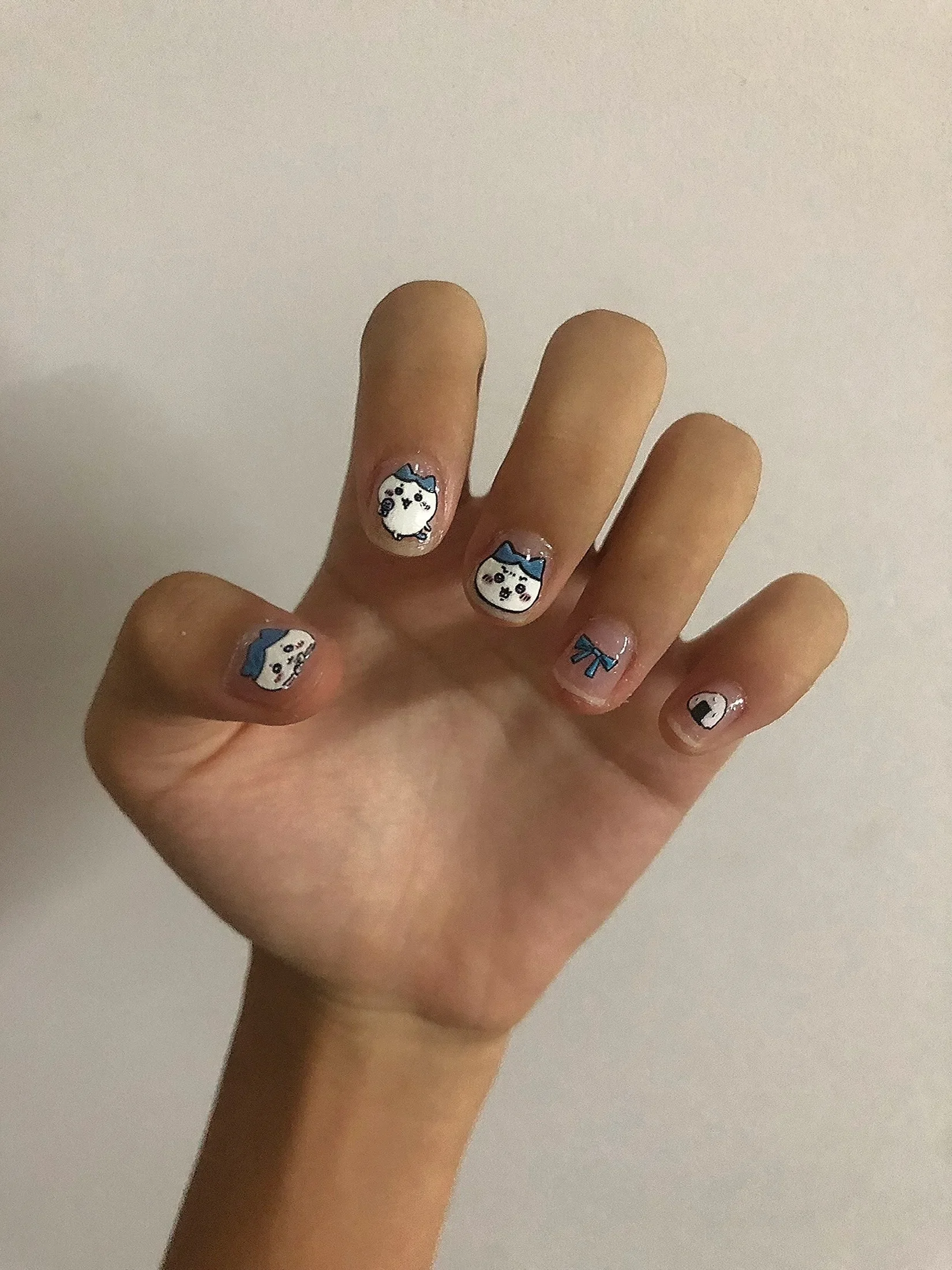 Chiikawa Nail Art สติกเกอร์การ์ตูนน่ารัก レ Hachiware USAGI かตัวการ์ตูน 3D สติกเกอร์ลายนูนกันน้ํา か