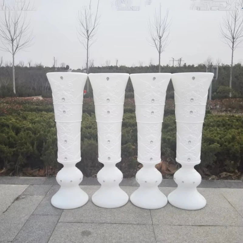 

White plastic decoration for assembling wedding flowers Roman column for party garden wedding decoration