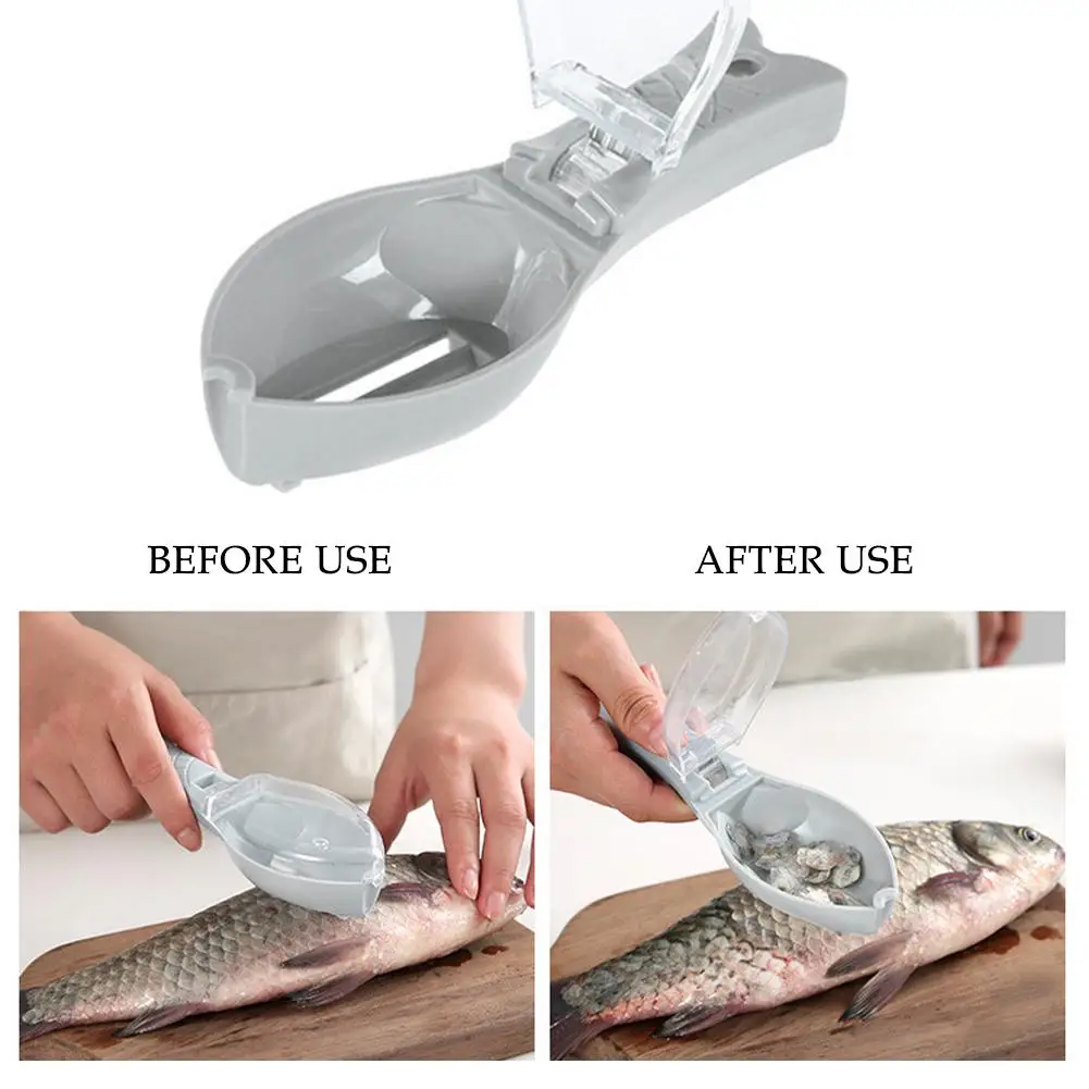 Fish Scale Planner Scraper Seafood Tool Portable Picnic No Fish Cooking Roast Storage Pcs 1 Tools With Preparation Odor Box P4D3