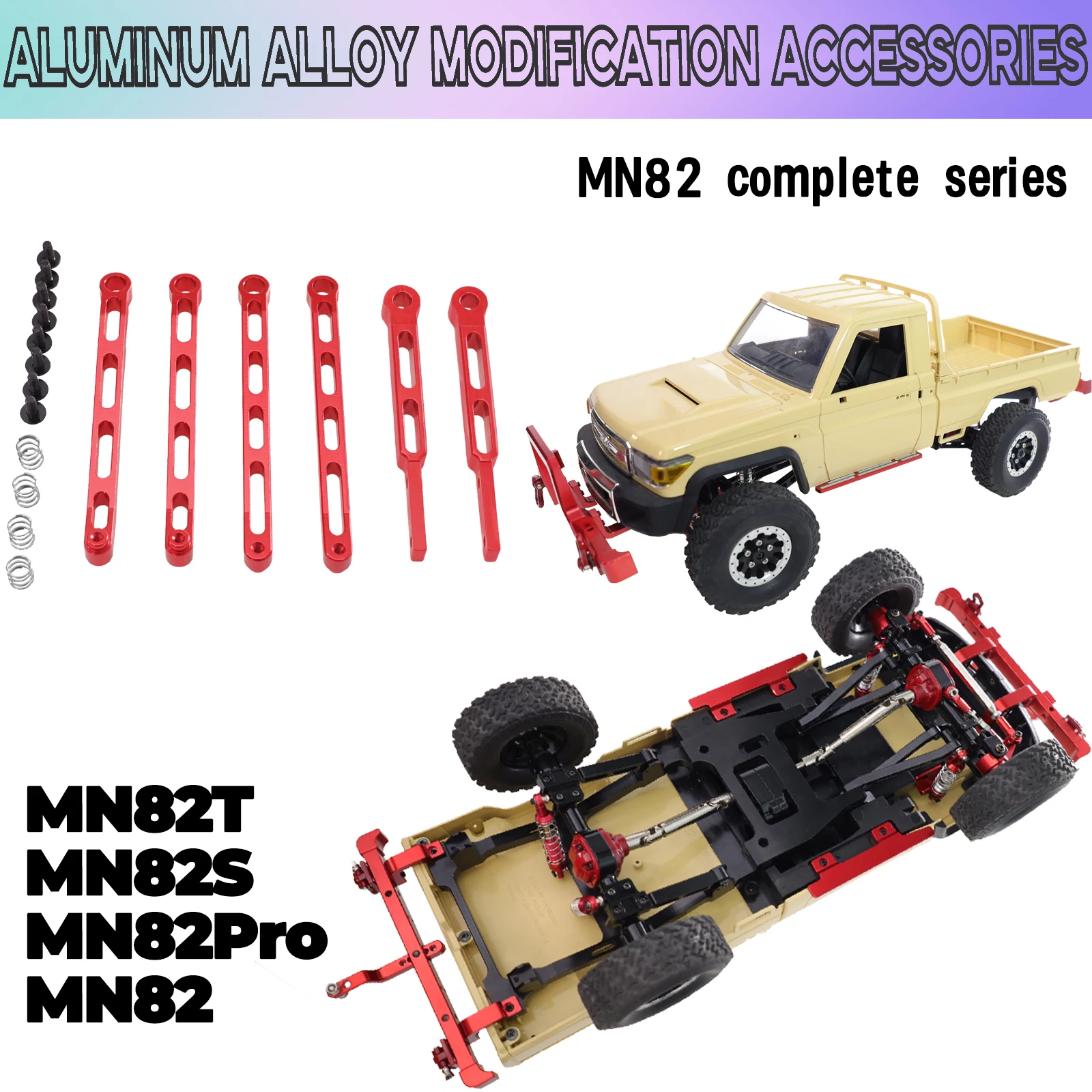 Metall-Vorder- und Hinterachsbefestigungsstangen für MN-Modell 1/12 MN82T LC79 MN82S MN82Pro MN82 Pickup Fernbedienung Autozubehör