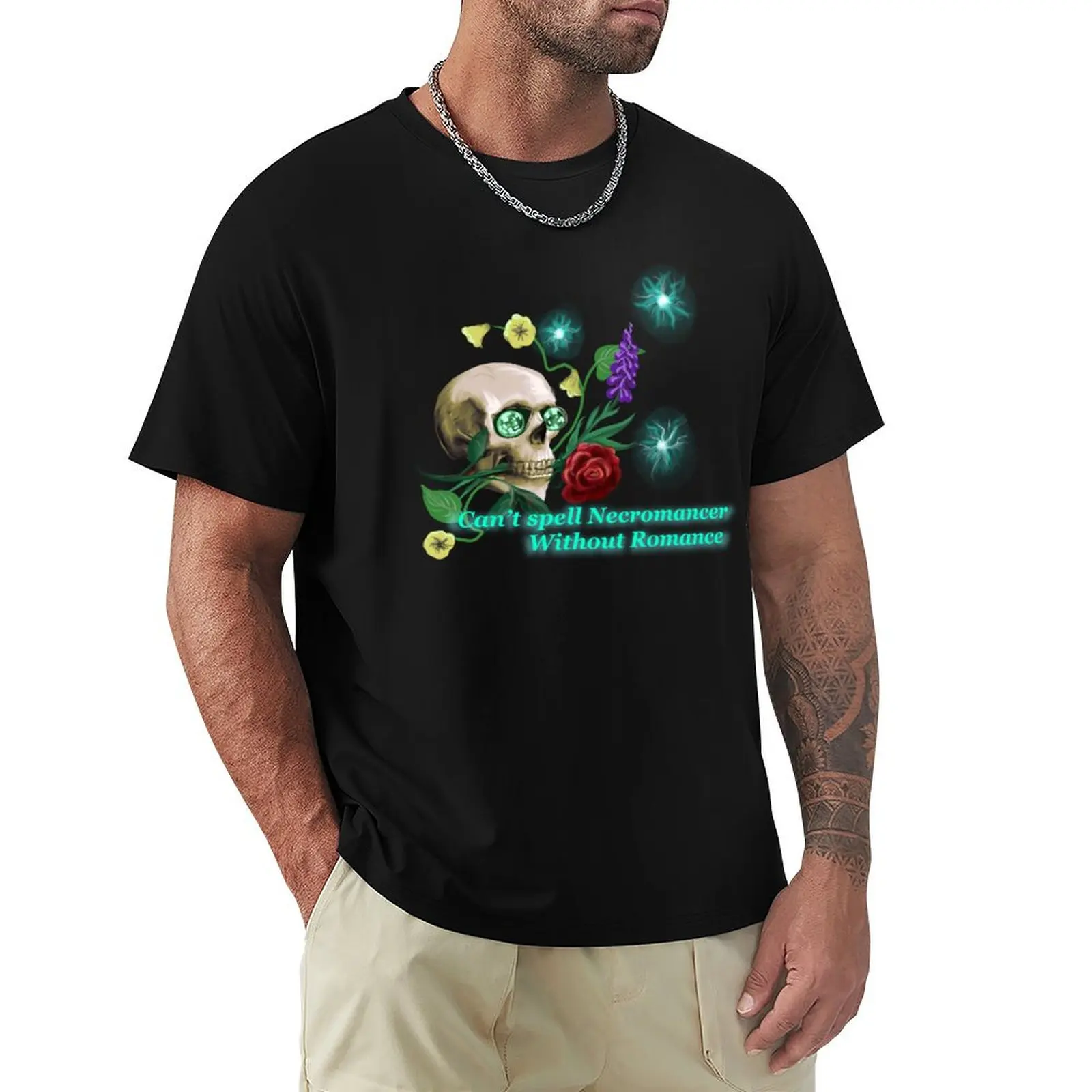 

Can’t Spell Necromancer without Romance T-Shirt shirts graphic tee oversized t shirt men clothing