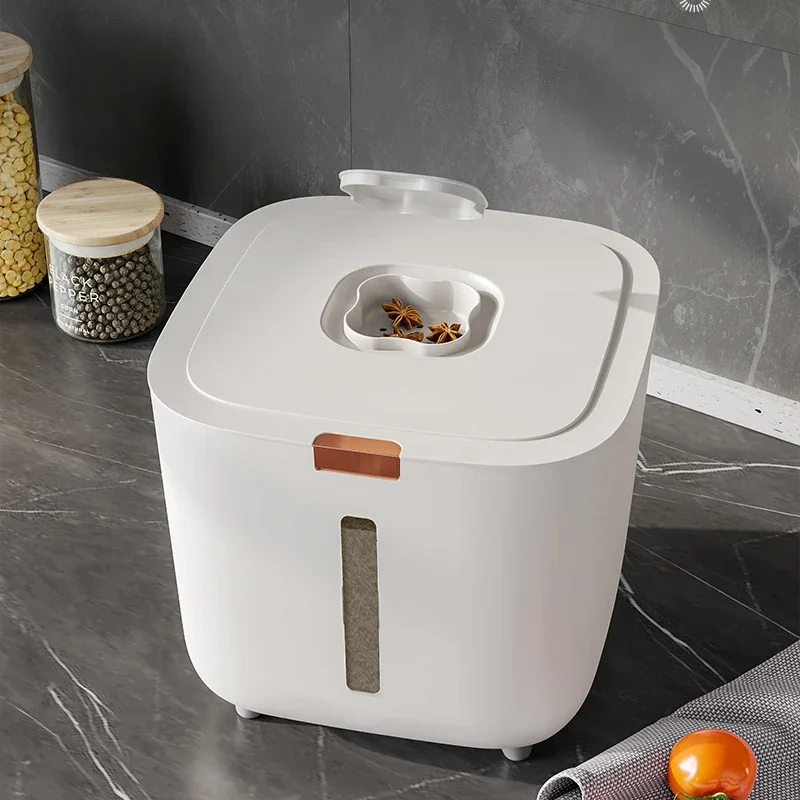 

1PCS Thickened Moisture-Proof Rice Bucket with Lid Sealed Insect-Proof Canister for 5/10KG Pressed Noodles Powder Storage Box