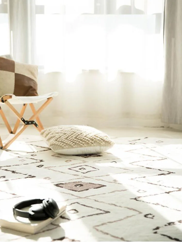 

Morocco Livingroom Carpet Nordic Geometric Sofa Floor Mat Soft Bedroom Carpets Home Vintage Fluffy Area Rug for Cloakroom Decor