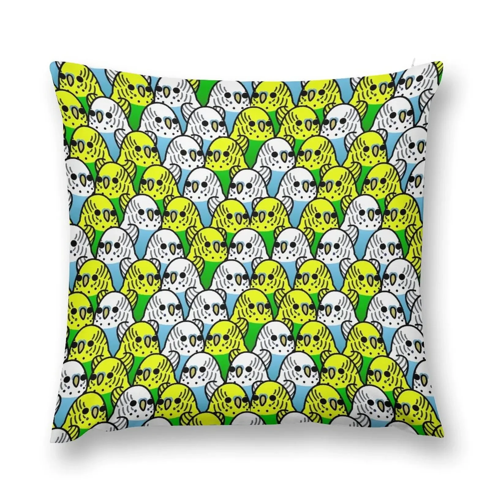 Too Many Birds! - Budgie Squad 1 Throw Pillow Sitting Cushion Luxury Pillow Case New year pillow