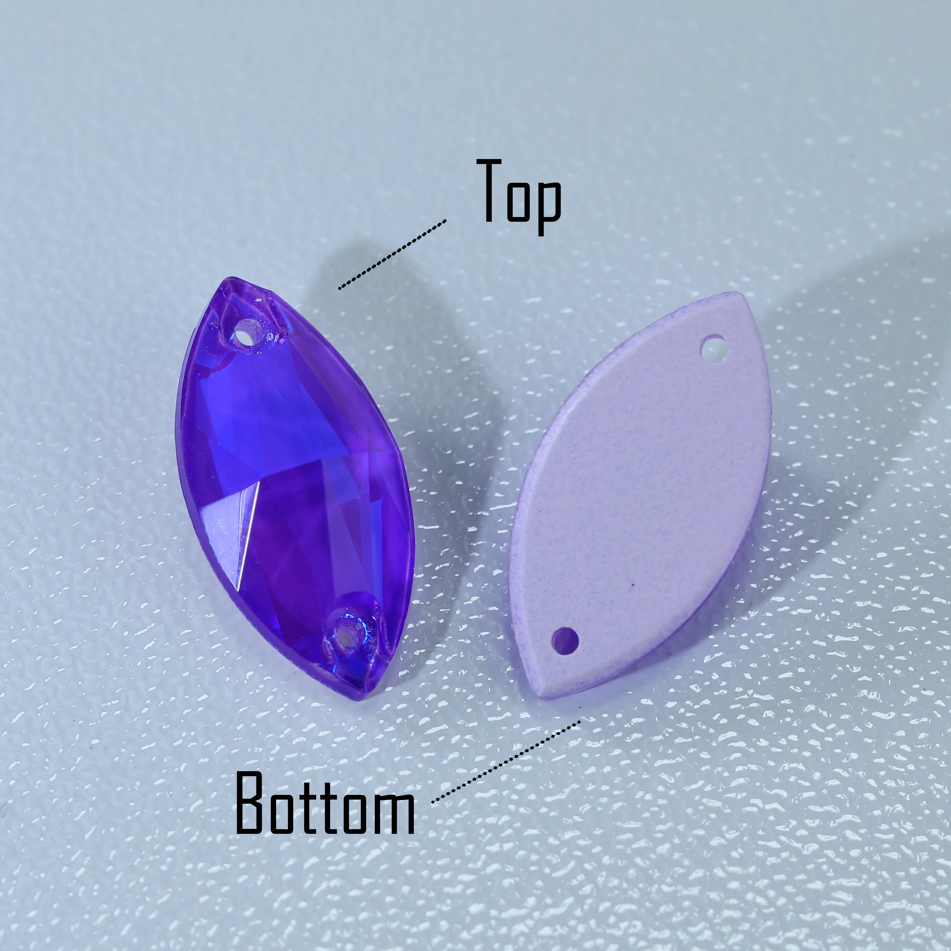 Glänzende Marquise-Aufnähsteine mit Krallenfassung, hochwertiger Glaskristall, schillernd, funkelnd, schimmernd, für Kleidung, DIY-Handyhüllen – Detail 4