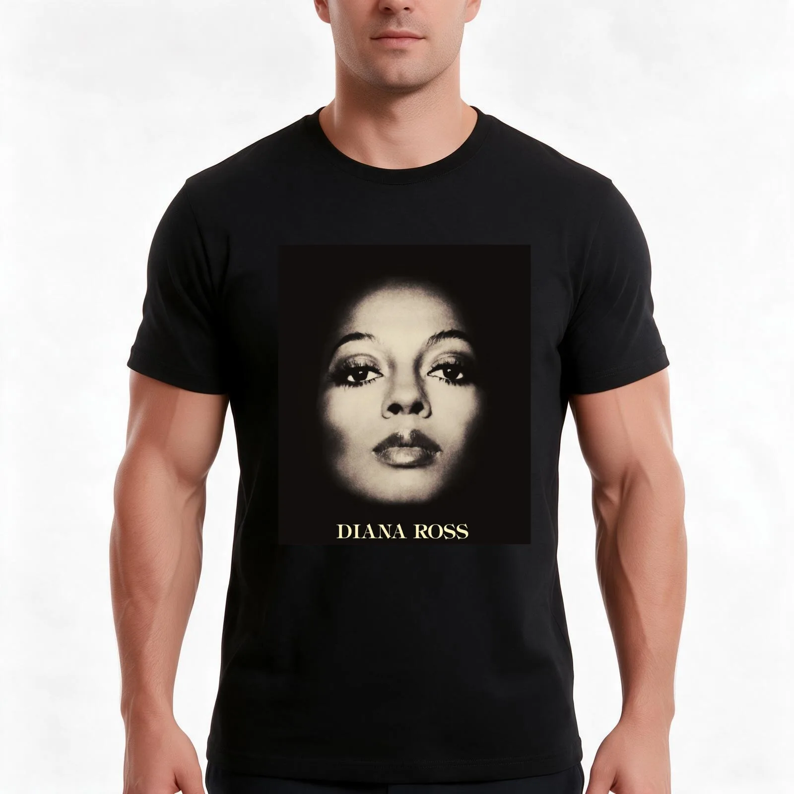 Face Ross T-Shirt, Summer Casual Cotton Tee, Oversized Streetwear Tops, Vintage Graphic Print, Loose Fit Short Sleeve