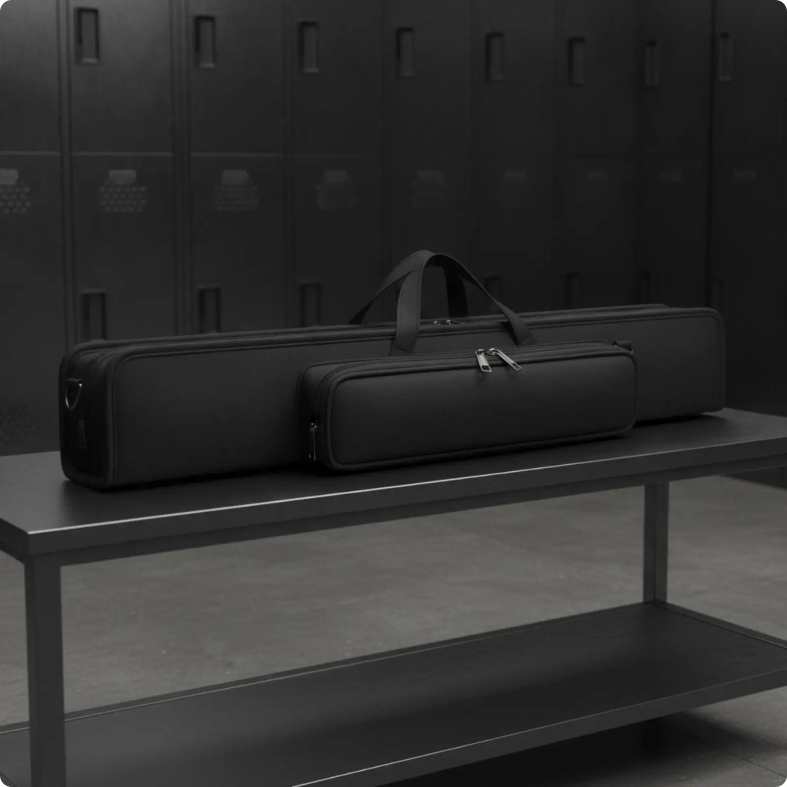 Black Padded Pool Cue Cover with Accessory Pocket for Billiards Enthusiasts on the Go