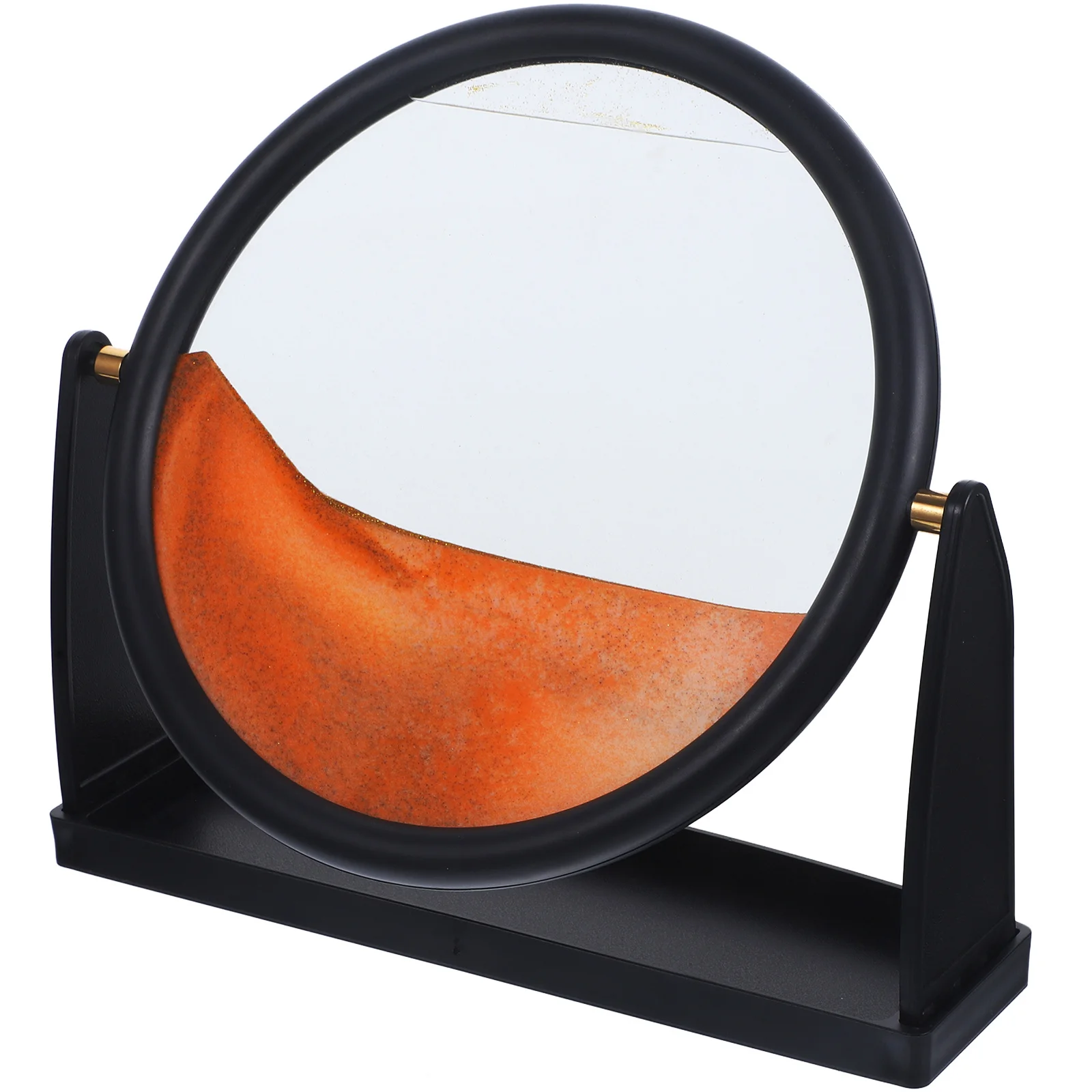 Quadro di Sabbia in Movimento 3D, Dipinto di Sabbia Veloce, Decorazione in Cornice di Vetro Rotonda, Ornamento da Scrivania per Ufficio e Casa, Decorazione Paesaggio di Sabbia