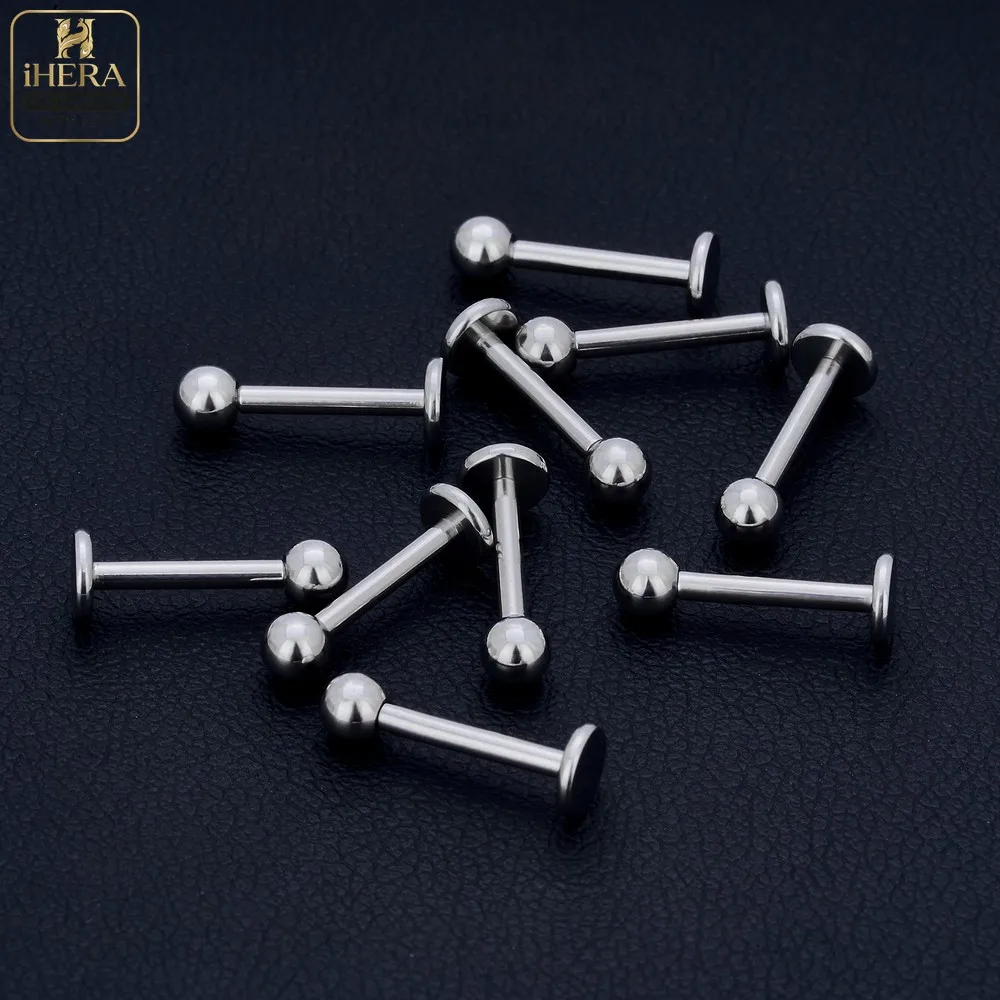 5/50 Stück G23 Titan Piercing Labret Lippenstecker 16G Innengewinde Ohrstecker Nasenstecker Tragus Knorpel Helix Daith Körperpiercing – Detail 10