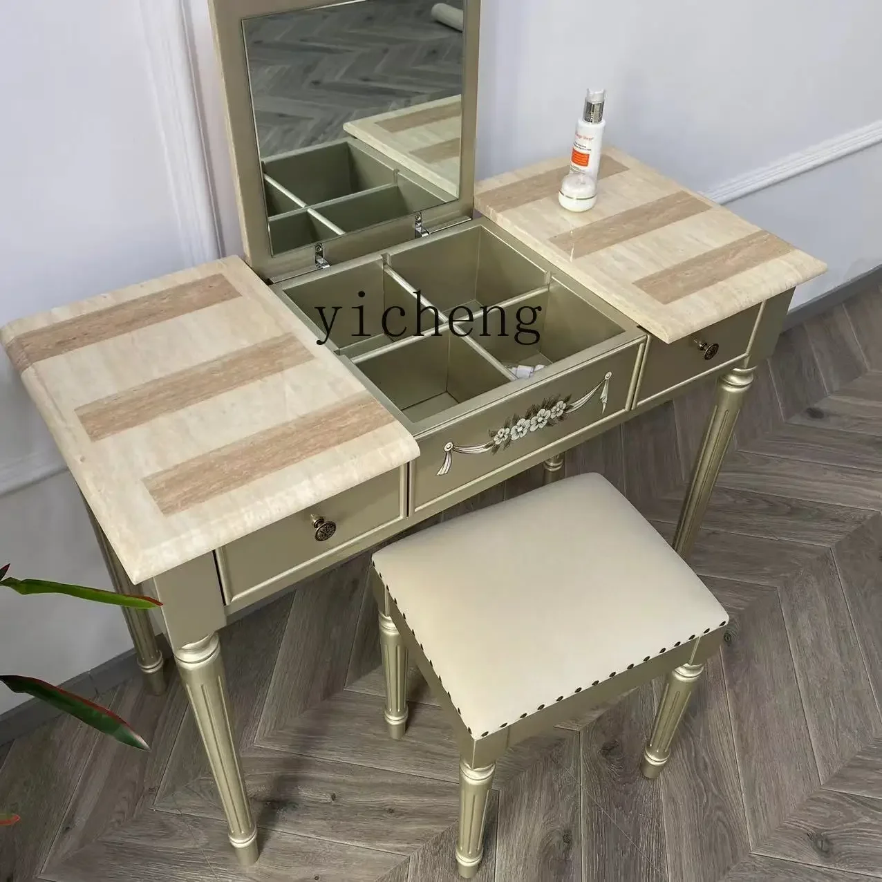 v9.9- modern simple solid wood bedroom dresser American makeup table
