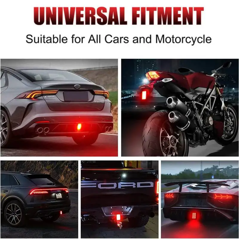 Car LED 3rd Brake Light 12V 15LED F1 Style Universal For Car Motorcycle Rear Tail Lights Auto Warning  Signal Stop Safety Lamps