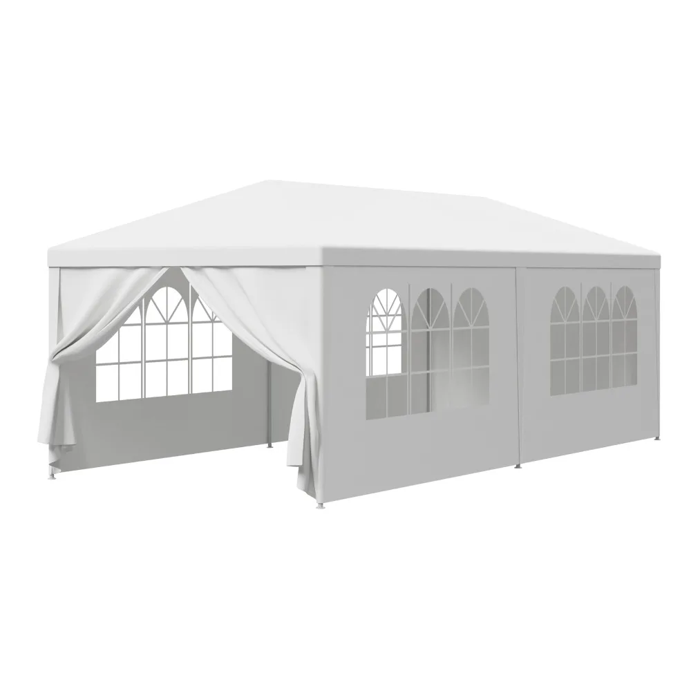 

10 x 20' Gazebo Party Tent with 6 Side Walls Wedding Canopy Cater Events Outdoor