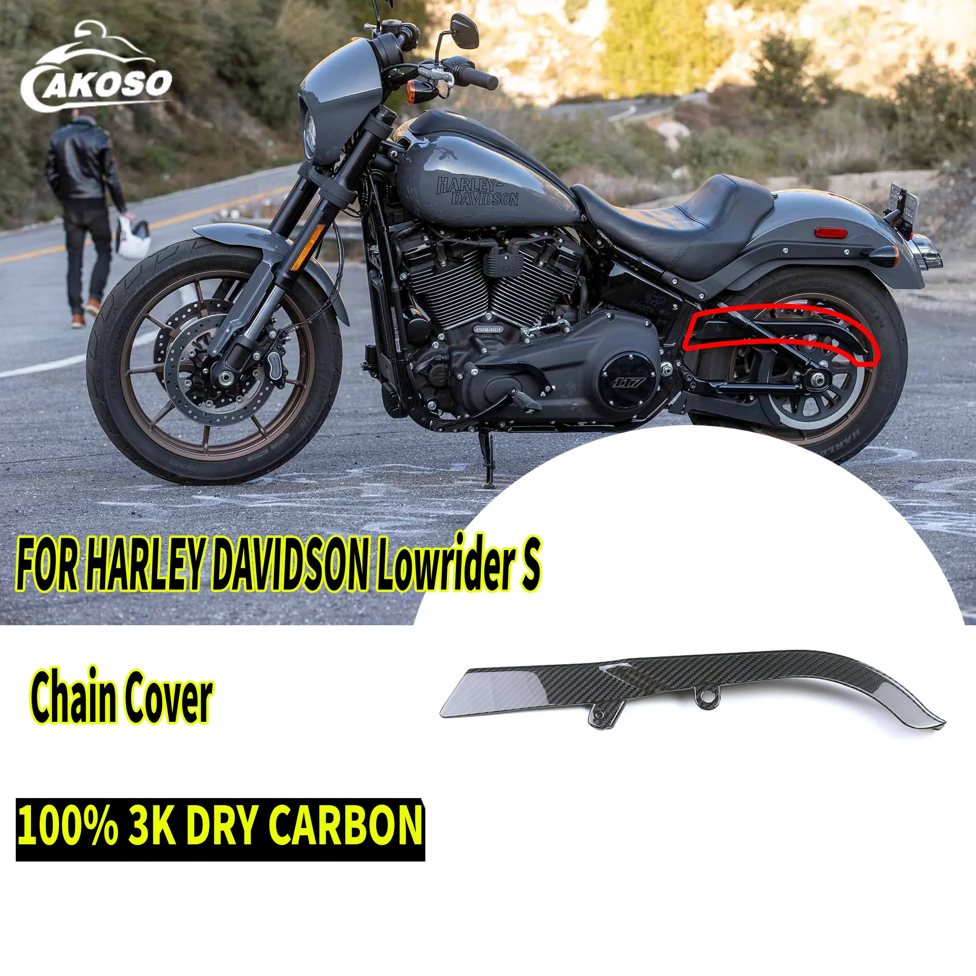 

For Harley Davidson Low Rider S 2022 Carbon Fiber Chain Guard Cover Modified Motorcycle Accessories Real 100% Dry Carbon