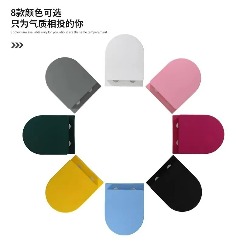 Matte wall-mounted toilet creative color black pink red yellow blue green gray wall-mounted wall-mounted suspended toilet