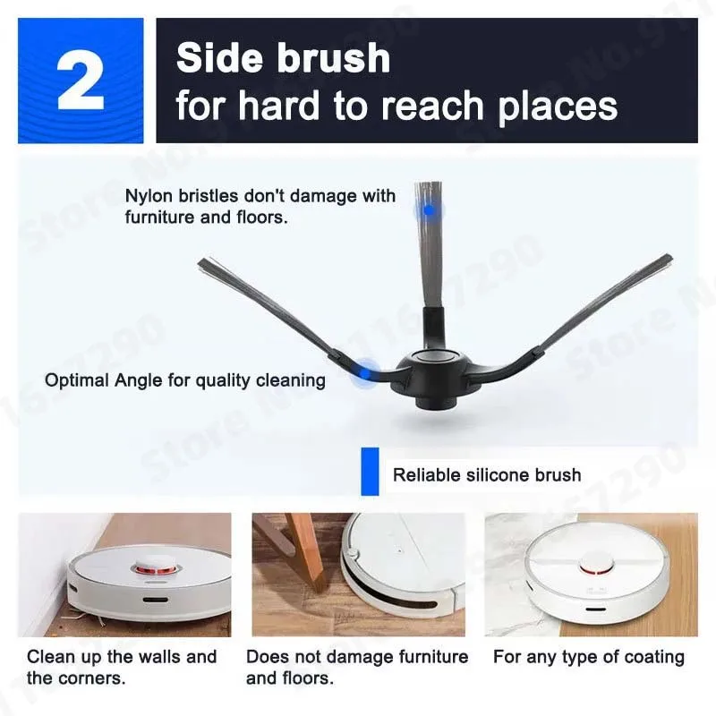 For Xiaomi Mijia Robot Vacuum Mop 2S 3C Mi Robot Vacuum Mop P Mop Cloths Main Side Brush Filter  XMSTJQR2S STYJ02YM Accessories