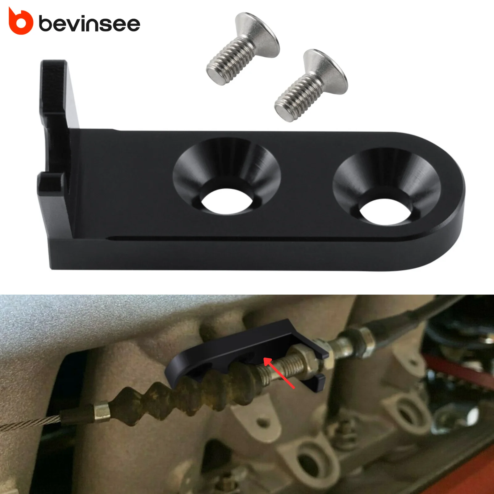 BEVINSEE Manifold Throttle Cable Bracket for Honda B16 B18 B20 Manifold for Acura Integra for Honda Civic/Civic del Sol/CRX