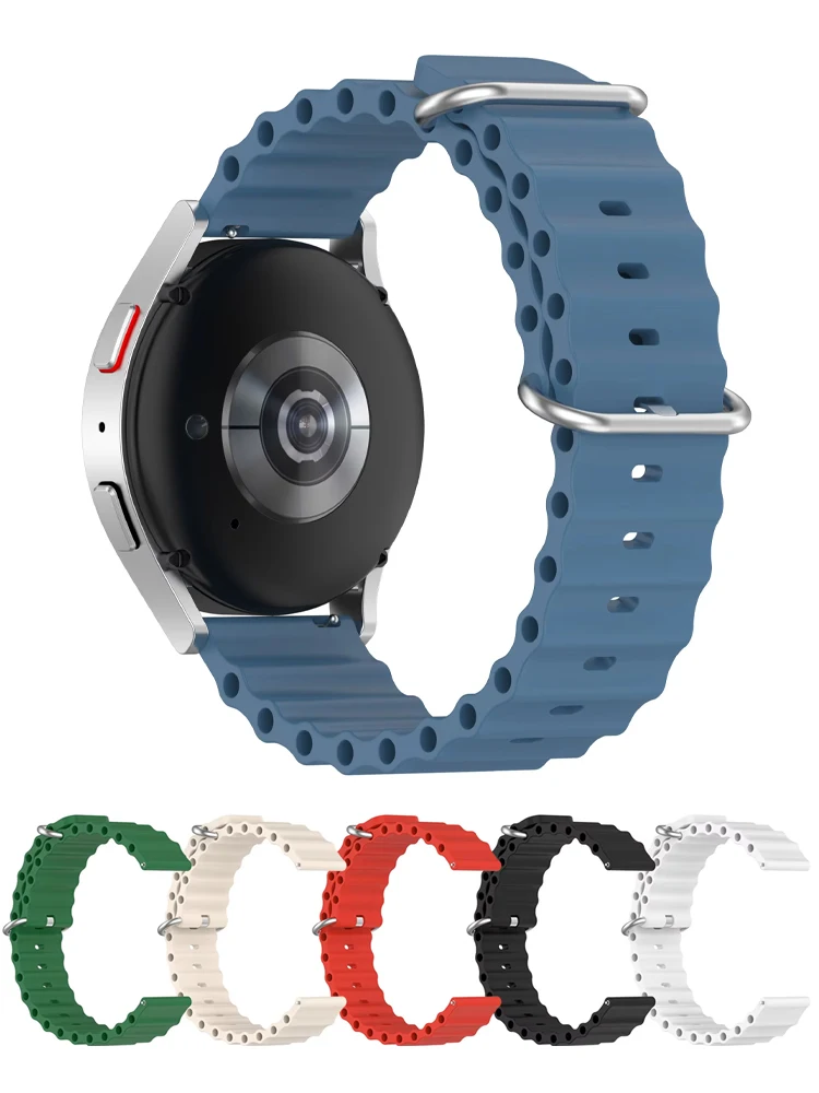 22mm 20mm band For Samsung Galaxy Watch 7-FE-6 4-classic/5-Pro-3/active 2/Gear Silicone Ocean Bracelet Huawei GT 2e 4 5 3 strap