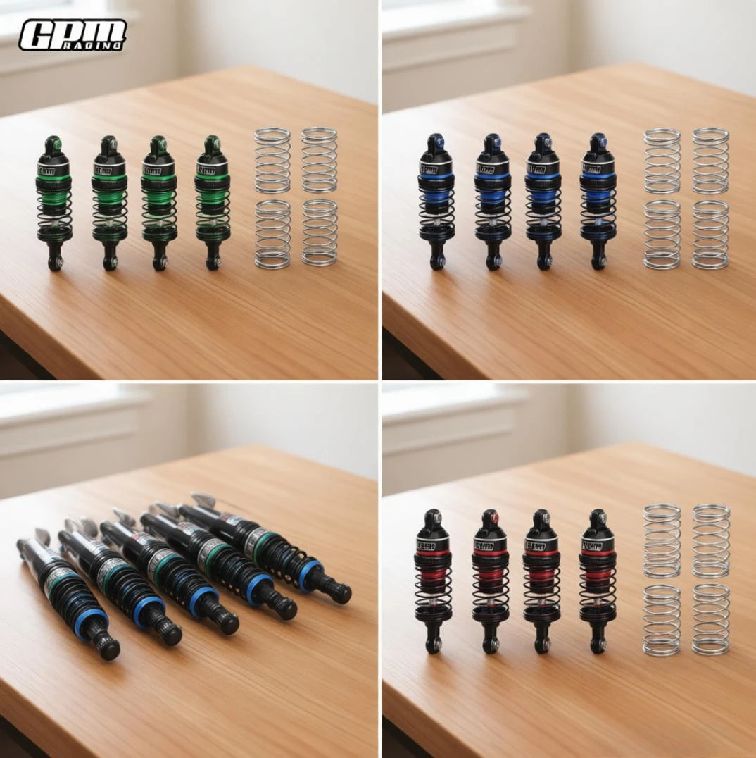 

Комплект алюминиевых передних и задних прогрессивных амортизаторов GPM с расстоянием между центрами 63 мм для Mini Dead Mouse 10860, 10865