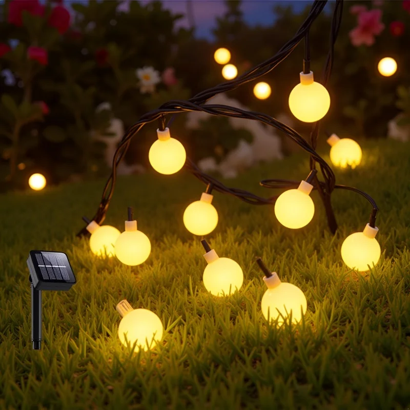 Outdoor Solar String Lights 10M 23ft 50 LED 2 Modes Waterproof Garden Blossom Lighting Solar Powered Christmas Decor for Party