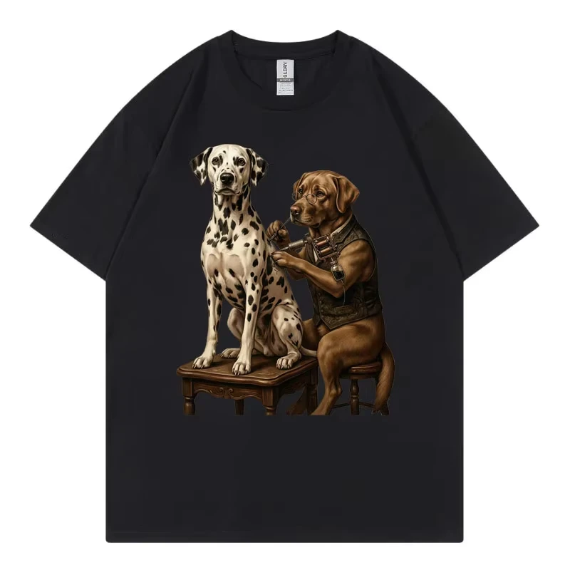 Tattoo Artist Funny Dog Meme Graphic T Shirts Men Women Fashion Vintage Short Sleeve T-shirts Summer Casual Loose Cotton T-shirt