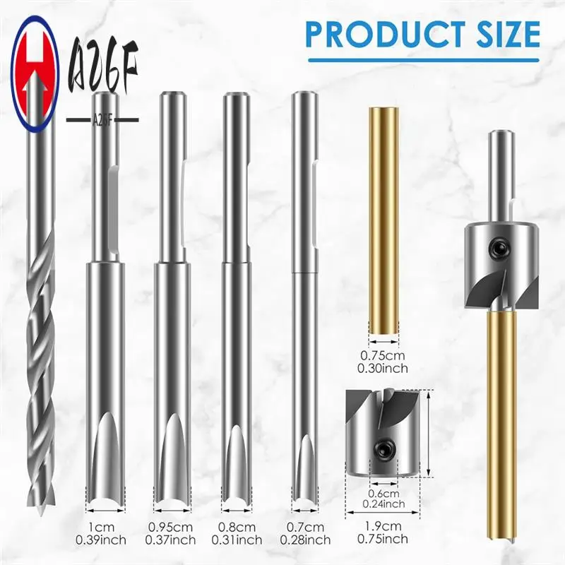 

A26F-8Pcs Pen Barrel Trimmer Kit High Speed Steel Pen Mill Trimmer With 3/4Inch Cutting Head Woodworking Mill Trimmer Cutter