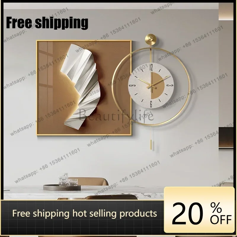 Factory Direct Home Decor Big Modern Light Luxury Dining Room Decorative Painting High End Living Room Battery Wall Clock Home D