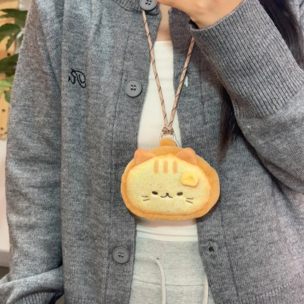 Shoulder Bag Soft Siamese Cat Earphone Bag Portable Cute Print Coin Purse Elegant Fashion Lanyard Wallet Women Girls