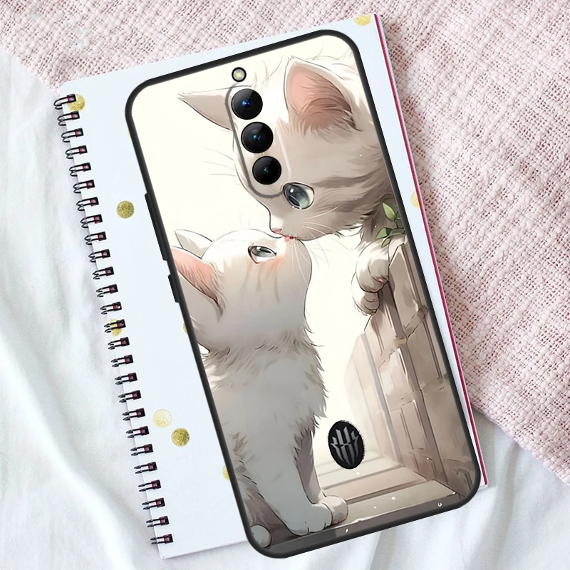 النوبة الأحمر ماجيك غطاء الهاتف ، مضحك لطيف القط الحال ، 8S برو زائد ، 6R ، 5G ، 5s ، 6S ، 7S ، 6 ، 7S