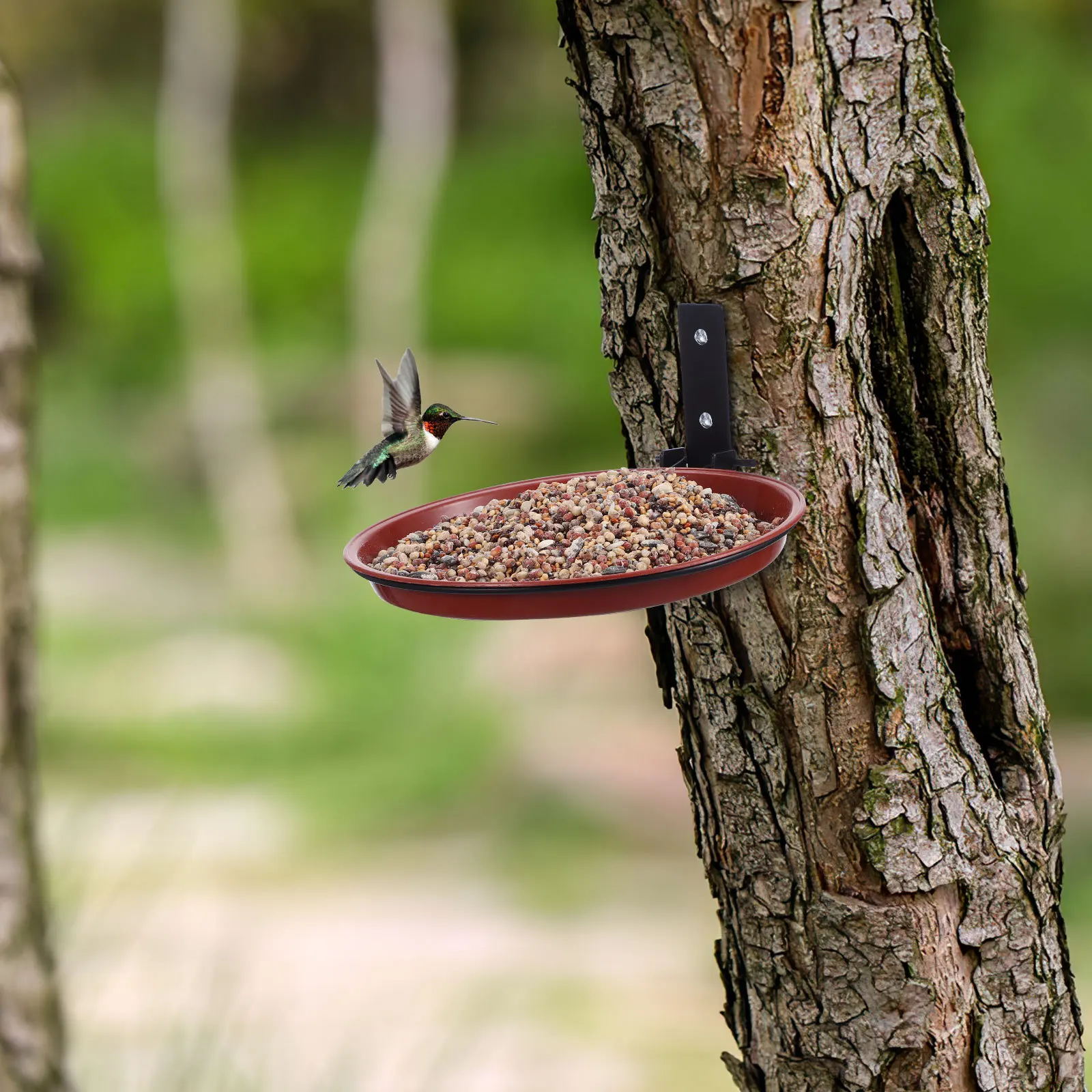 

1 set 1 Set Double Layer Bird Feeding Bathing Platform Outdoor Tree Mount Wall Mount Durable 90° Folding Tray For Small Birds