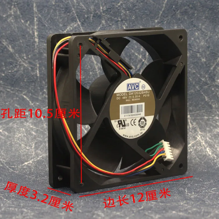 

Ltsf For AVC DA12032B48U P016 DC 48V 0.35A 120x120x32mm 4-Wire Server Cooling Fan 12cm