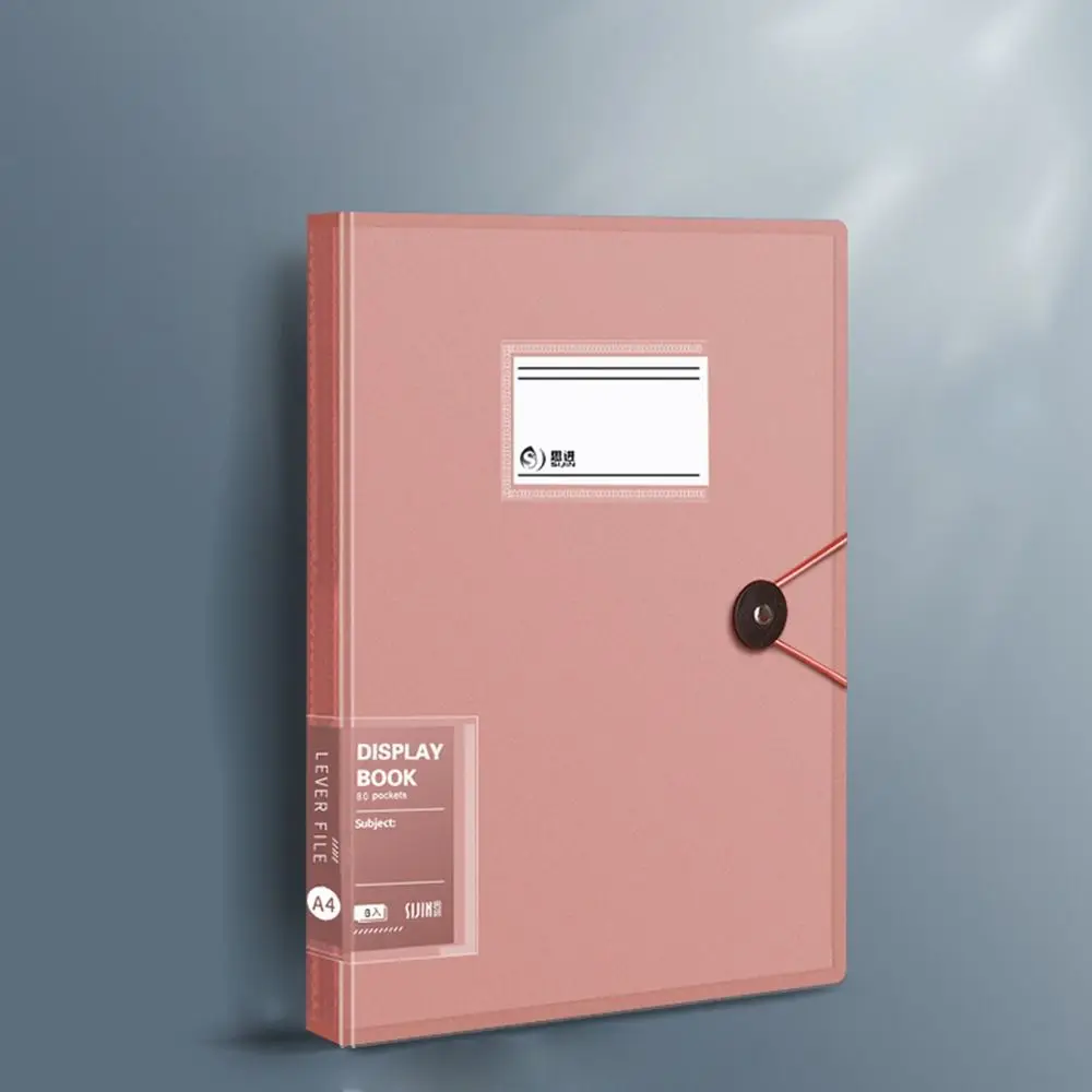 5 Colors Portable Office A4 File Folders Documents Clip Loose Leaf Binder Test Paper Receipt Holder Paper Organizer