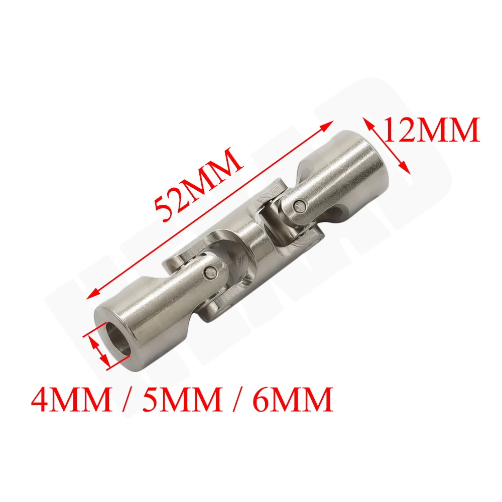 Boat Car Shaft Coupler 4/5/6/8/10mm Three-section Universal Joint Coupling Motor Connector with M3/M4 Screw Metal Cardan Joint