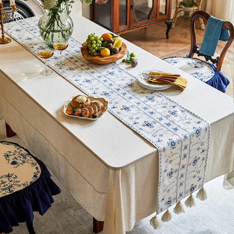 Minimalist Light Luxury Style Table Runner Waterproof Cabinet Table Decoration And Accessories Hotel Restaurant Handmade Tassel