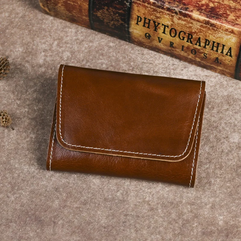 

Genuine Leather Card Holder Short Men's Wallet Fashion Premium Business Card Case