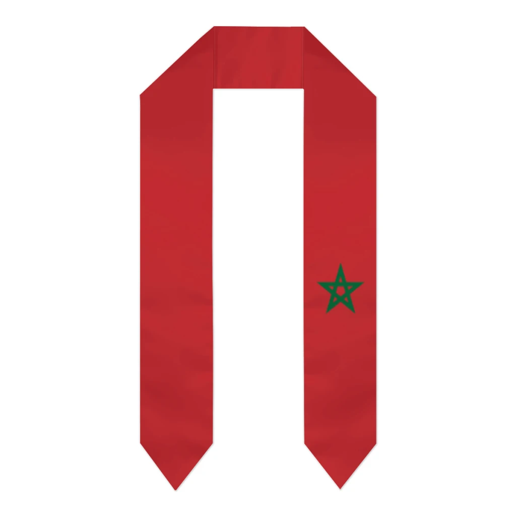 

Выпускной пояс, шарф с флагом Марокко, шаль, палантин, сапфирово-синий цвет со звездной полосой, аксессуар для бакалавра, лента 180*14 см