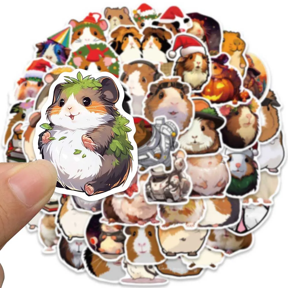 50pcs Guinea Pig Cavy Waterproof Graffiti Cute Cartoon Animals Stickers For Luggage Guitar Phone Diary Vinyl Laptop Decals