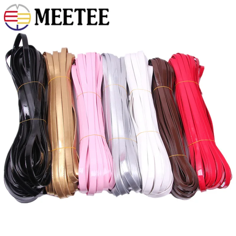 5Meters Meetee 8/10/15/20/25mm Suture PU Leather Cord for Backpack Shoulder Straps DIY Crafts Pet Collar Rope Sewing Accessories