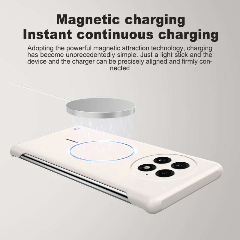 Luxe Ultra Dunne PC Matte Frameloze Case voor Magsafe Oneplus ACE5 Pro 13 T 13 13R 13 S 12R Magnetische Schokbestendige Beschermhoes