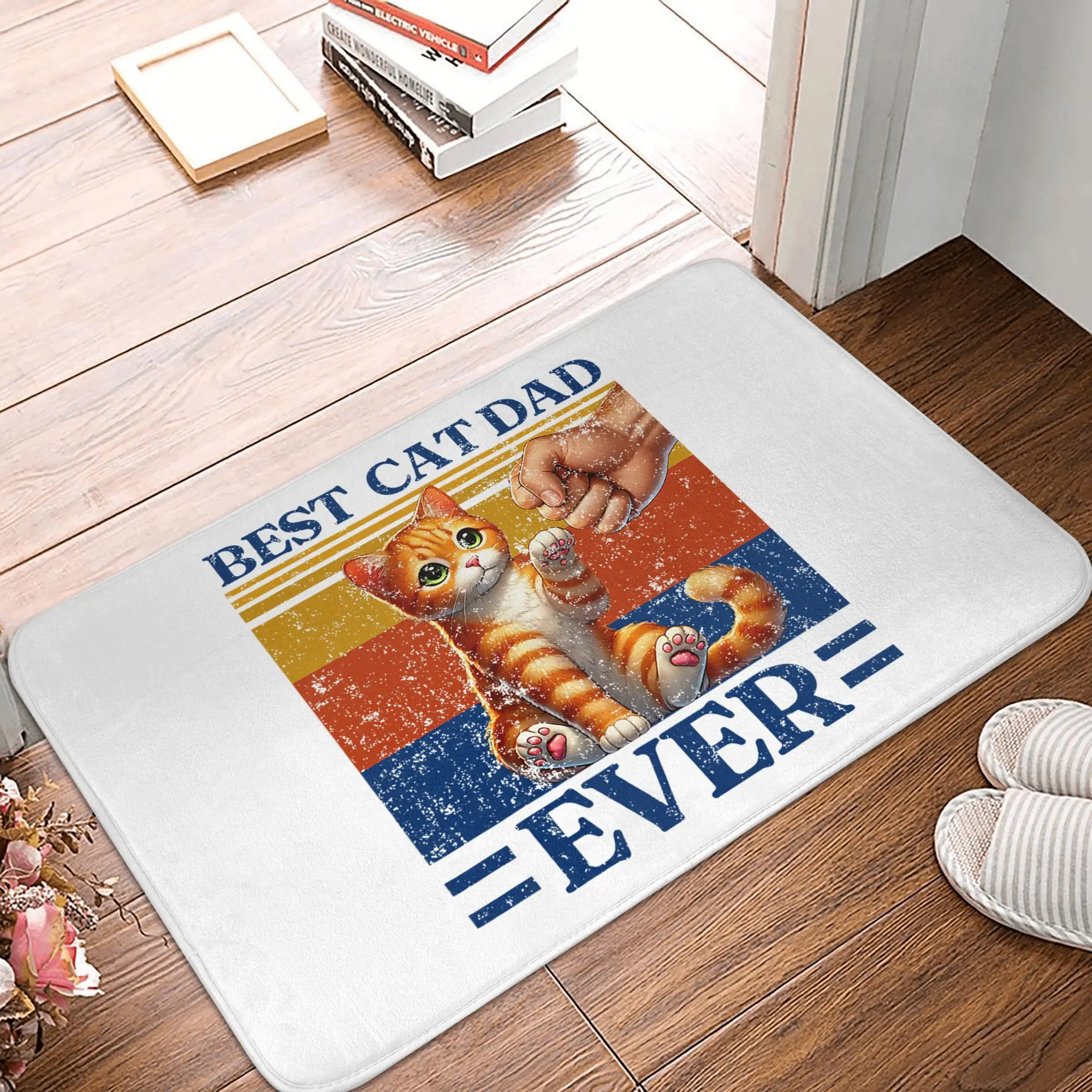 

Vintage Best Cat Dad Doormat Anti-Slip Kitchen Bath Mat Living Room Door Floor Entrance Carpet Rug