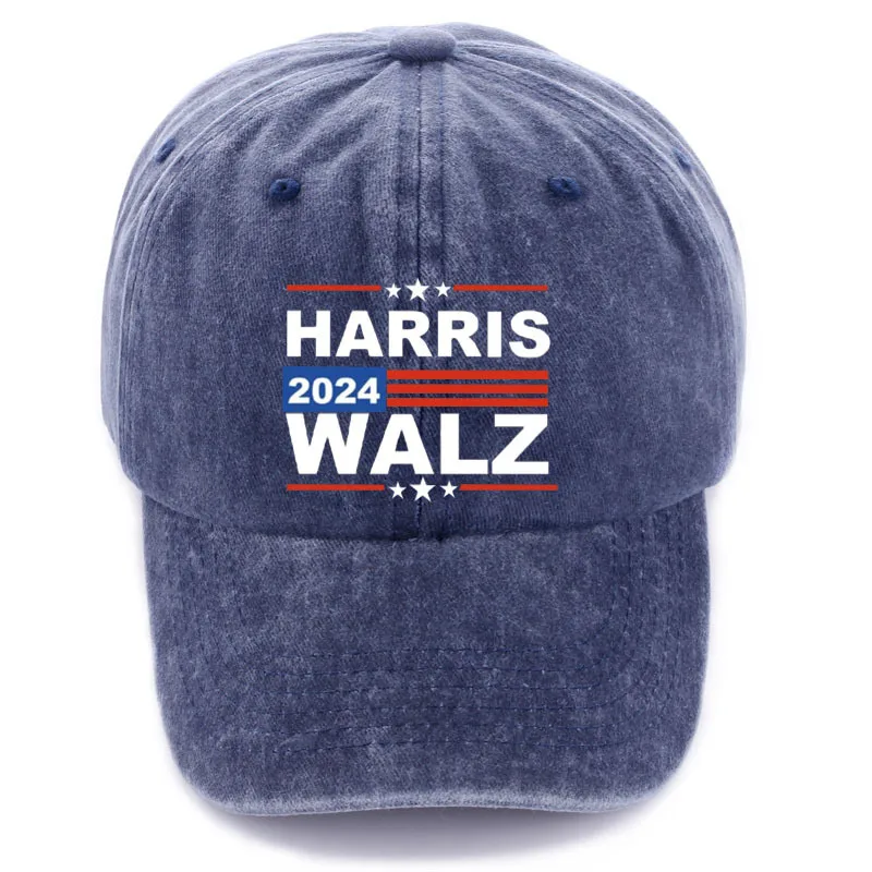 HARRIS WALZ 2024 Vintage Distressed Baseball Cap Adjustable Washed Cotton Dad Hat Patriotic Election Campaign Hat for Men Women