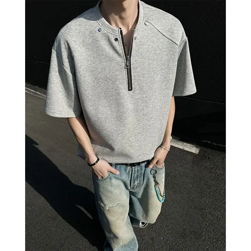 

Summer Men's Waffle Casual Oversized T Shirt Knit Short Sleeve Shirts Basic Solid Color Lightweight Tees Breathable Streetwear