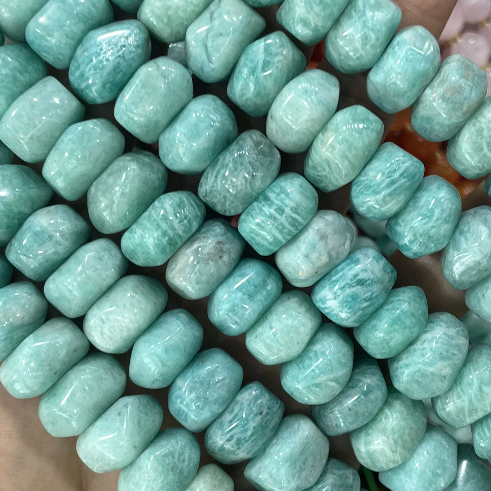 Natural Stone Faceted Irregular Blue Amazonite Spacer Loose Beads For Jewelry Making Charm Diy Bracelets Necklace 10x14MM