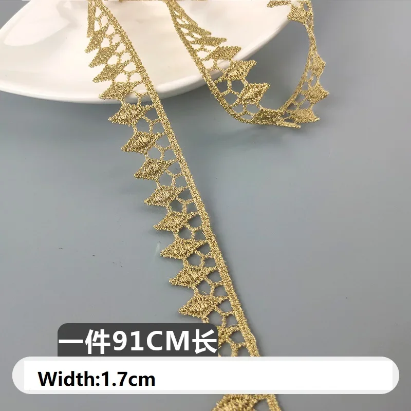 5 Yards Gold Embroidery Flower Lace Trim Knitting Wedding DIY Handmade Classic Style Patchwork Ribbon Sewing Supplies Craft