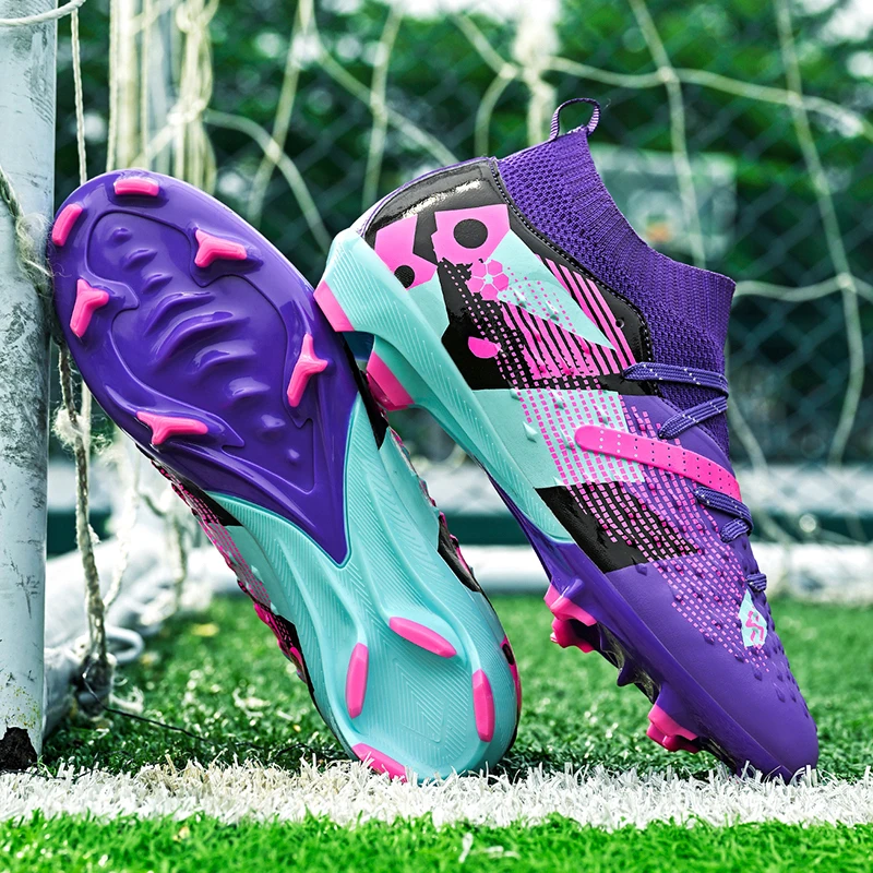 

Hot Sale Football Shoes Big Boy Top Quality Soccer Shoes Unisex Anti Slip Long Spike Soccer Football Boots Couples