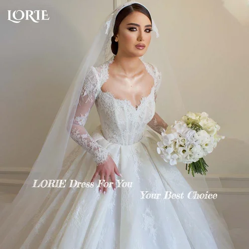Imagen 1 del producto LORIE-vestido de novia con Apliques de encaje para mujer, traje elegante de corte en A, estilo bohemio, 2024