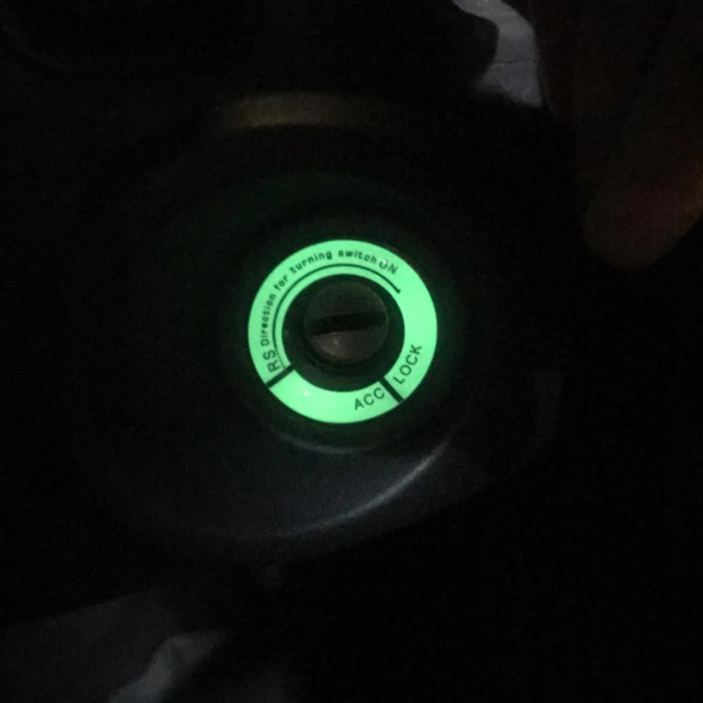 Luminous Car Ignition Keyhole Ring Car Sticker for Toyota Corolla Avensis Yaris Rav4 Auris Hilux Prius Prado Camry